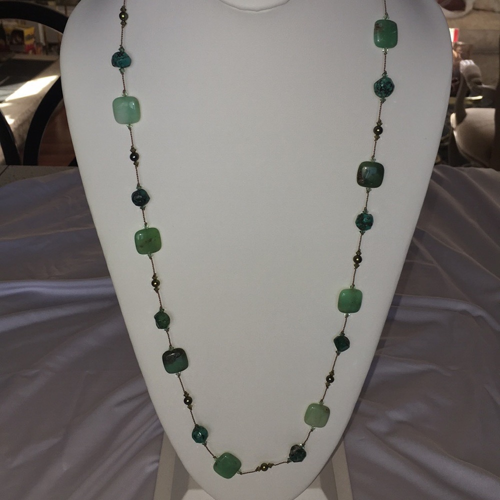 Margo Morrison Turquoise and mini pearl Necklace